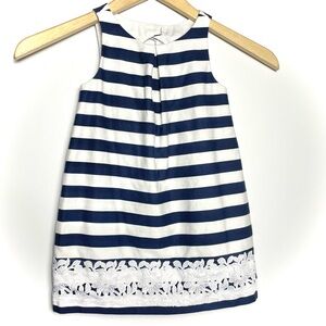 Janie And Jack 🎀 Navy/White Striped Dress EUC 2T